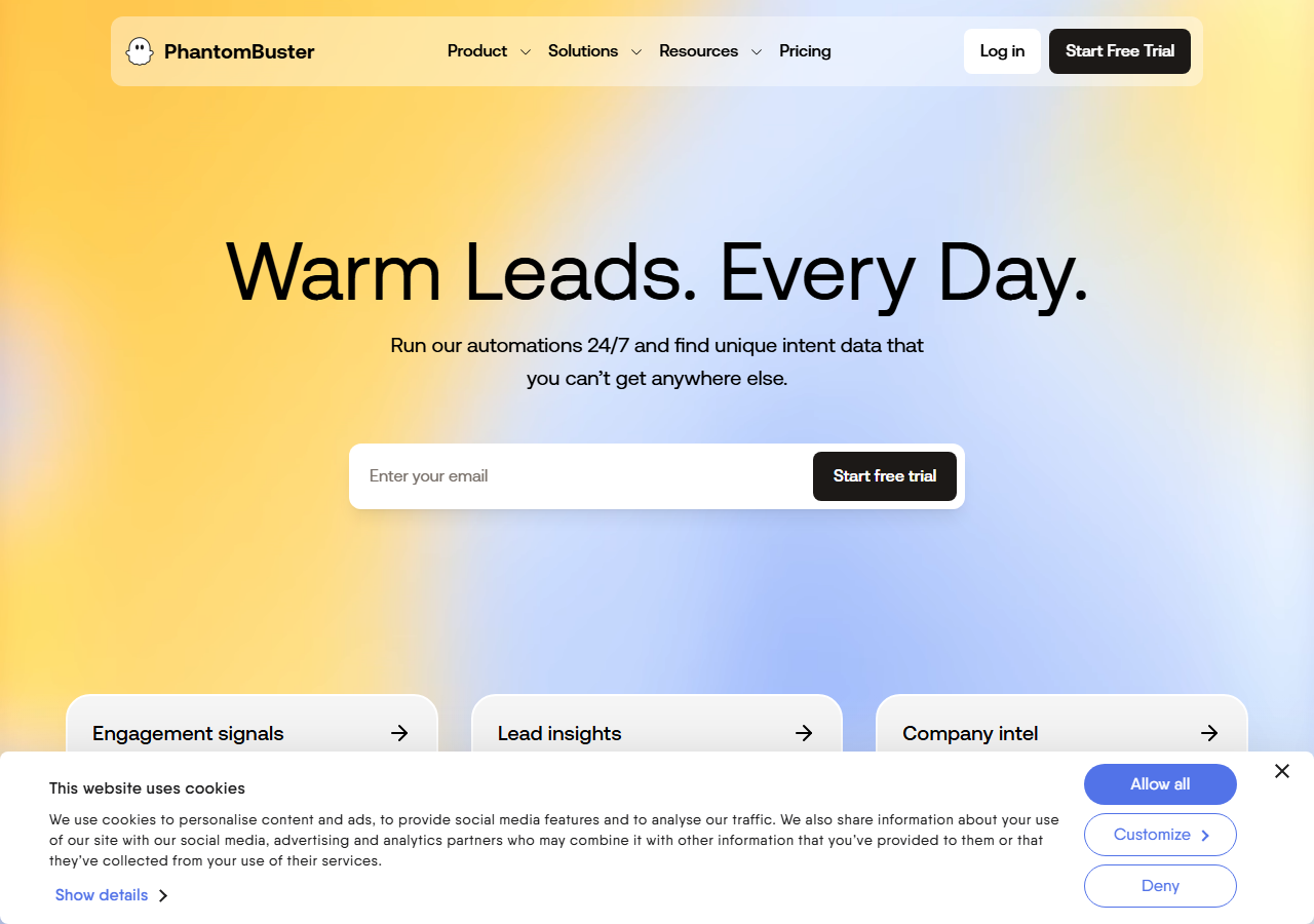 PhantomBuster homepage