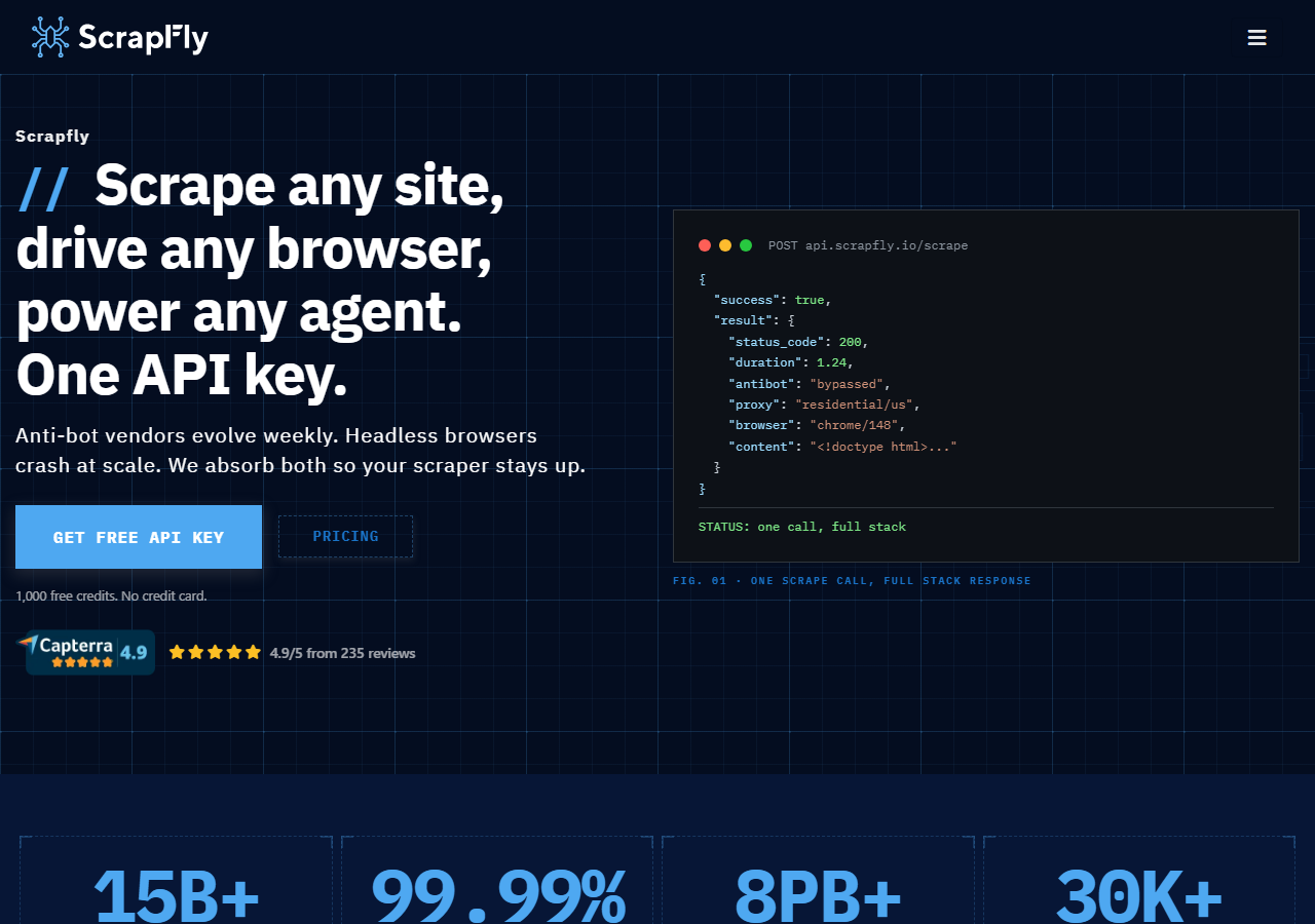 Scrapfly Facebook Marketplace scraper API homepage